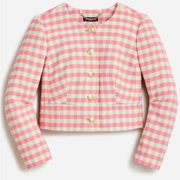 J. Crew Jackets & Blazers - J.Crew Louisa Lady Jacket in Gingham Terry Tweed - Size 4